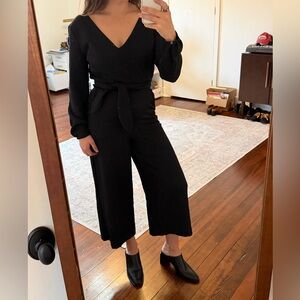 Wilfred Black Jumpsuit in raw silk